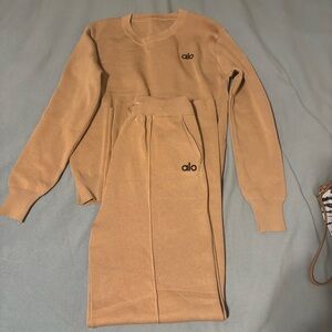 ALO Yoga Tan Long Sleeve Dress